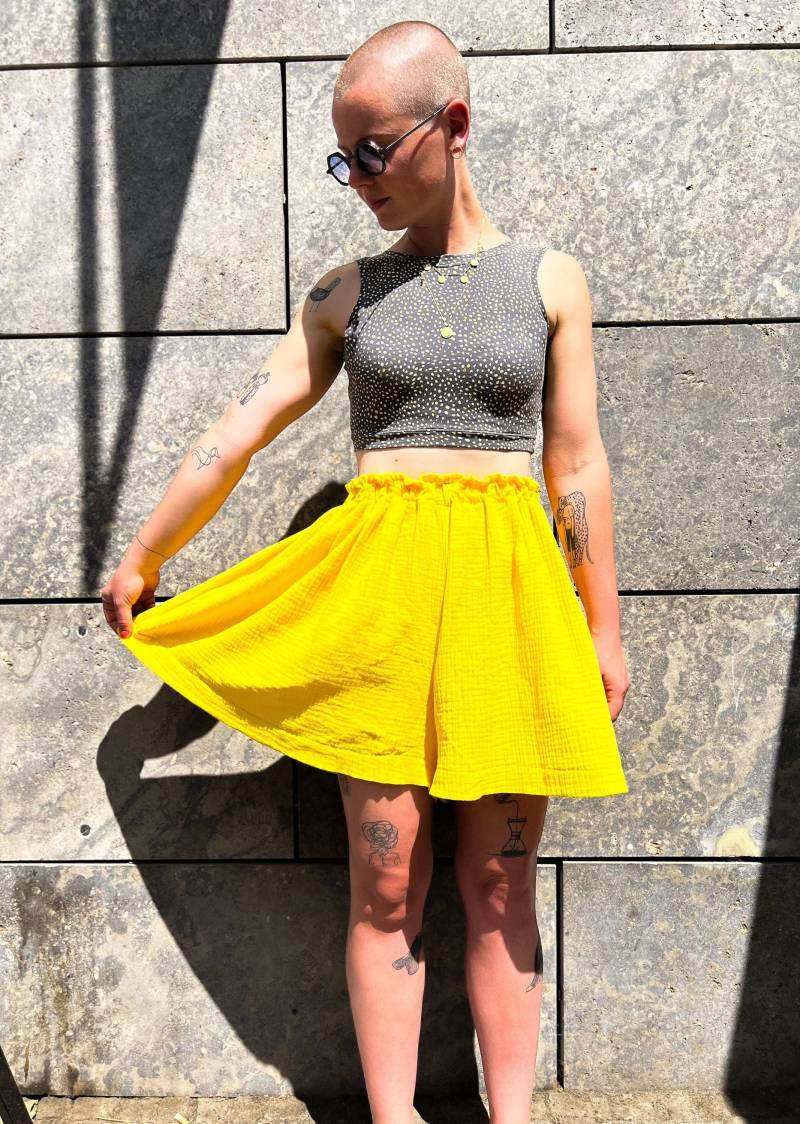 Musselinhose - Shorts Hose Rock Hosenrock Musselin Sommerhose Sommer Culotte Weite Kurz Weites Bein von moehredesign