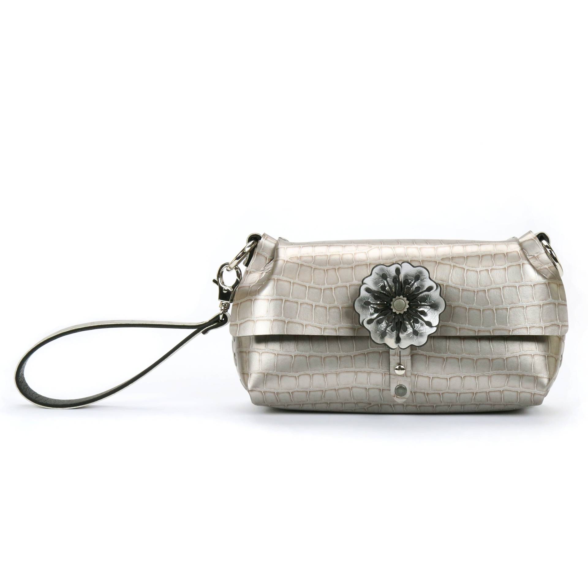Krokodilarmband | Silber Krokodilblüten-Armband Mit Abnehmbarem Vegane Handtasche Made in Usa By Mohop Krokodilarmband | Silber Krokodilblüten-Armband Mit Abnehmbarem Vegane Handtasche Made in Usa By Mohop von mohop