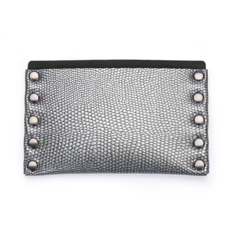 Pewter Thin Wallet | Dunkelsilber Card Holder Mens Schlanke Vegan-Leder-Wallet Made in Usa Mohop von mohop