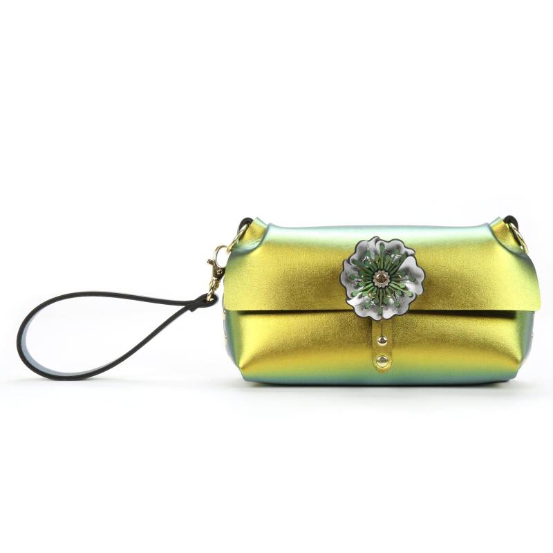 Skarabäus | Gold Irisierendes Blumen-Armband Mit Abnehmbarem Vegane Handtasche Made in Usa By Mohop von mohop