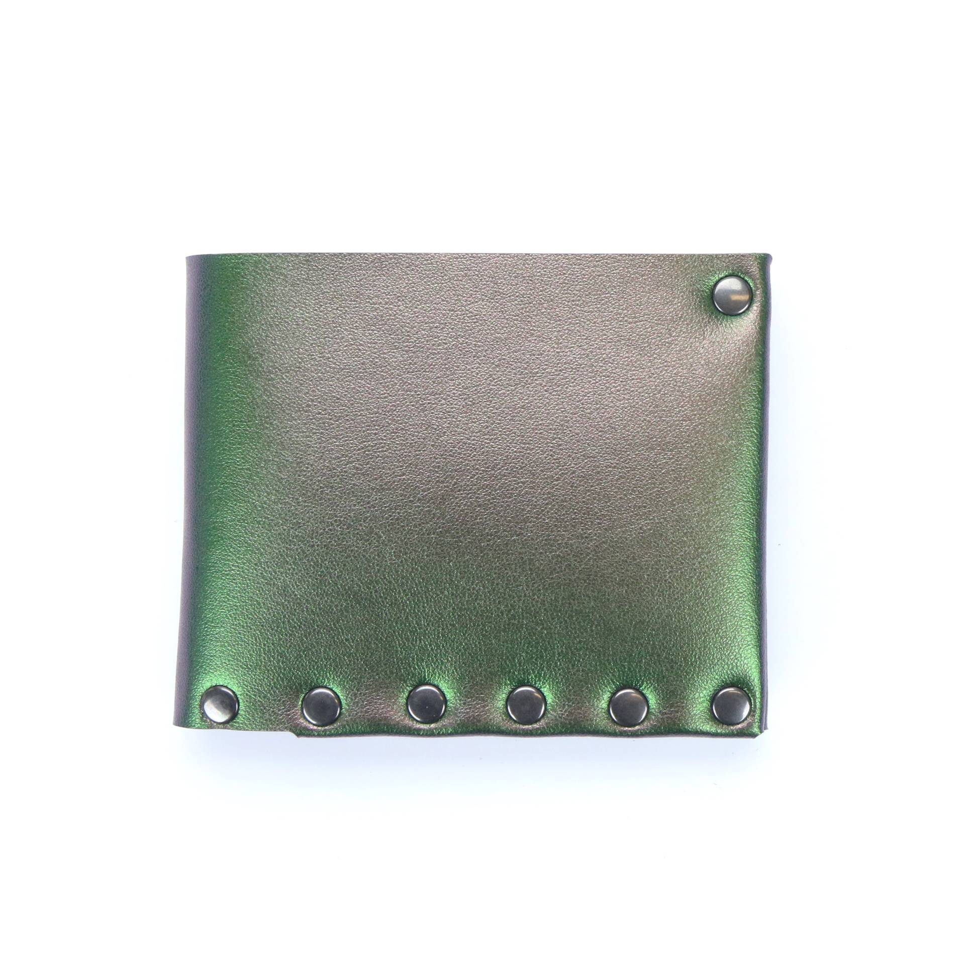 Smaragdfaltenolles Wallet | Smaragdgrün Iridescent Bi-Fold Card Holder Vegan-Leder-Wallet Made in Usa Von Mohop von mohop