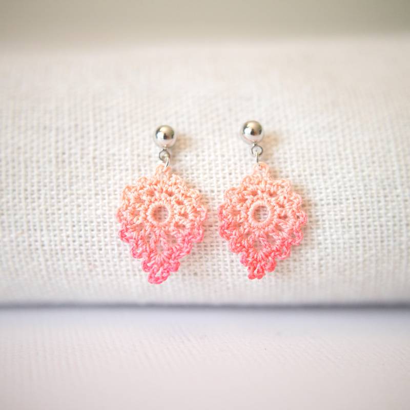 Orange Blatt Ohrringe - Mikro Gehäkelter Schmuck Orange Blatt Ohrringe - Mikro Gehäkelter Schmuck von mohustore