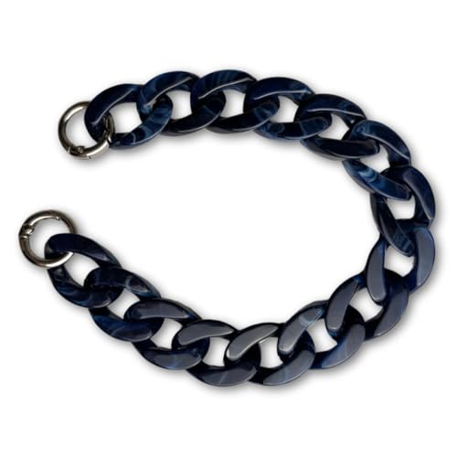 Statement Schlüsselanhänger | Chunky Keychain oder Handykette aus Acryl-Kettengliedern | 29 cm | Blau Marmor Statement Schlüsselanhänger | Chunky Keychain oder Handykette aus Acryl-Kettengliedern | 29 cm | Blau Marmor von møij