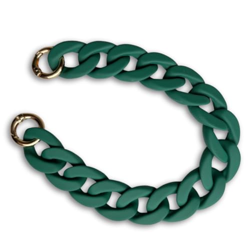 møij Statement Schlüsselanhänger | Chunky Keychain oder Handykette aus Acryl-Kettengliedern | 29 cm | Dunkelgrün von møij