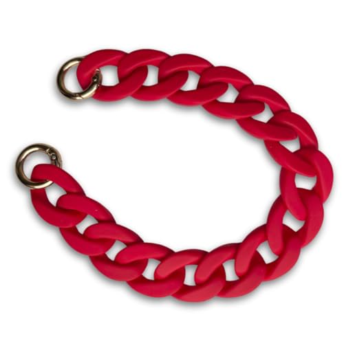 møij Statement Schlüsselanhänger | Chunky Keychain oder Handykette aus Acryl-Kettengliedern | 29 cm | Rot von møij
