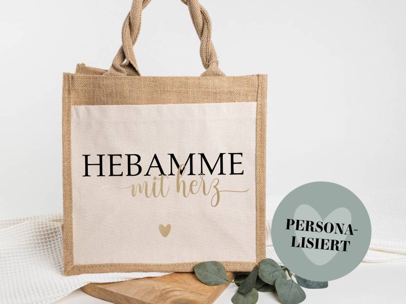 Jutetasche "Mit Herz" | Pflege, Krankenschwester, Hebamme, Praxisanleiterin Dankeschön, Abschied, Geburt Tasche, Shopper, Einkaufstasche Jutetasche "Mit Herz" | Pflege, Krankenschwester, Hebamme, Praxisanleiterin Dankeschön, Abschied, Geburt Tasche, Shopper, Einkaufstasche von moinSvenja
