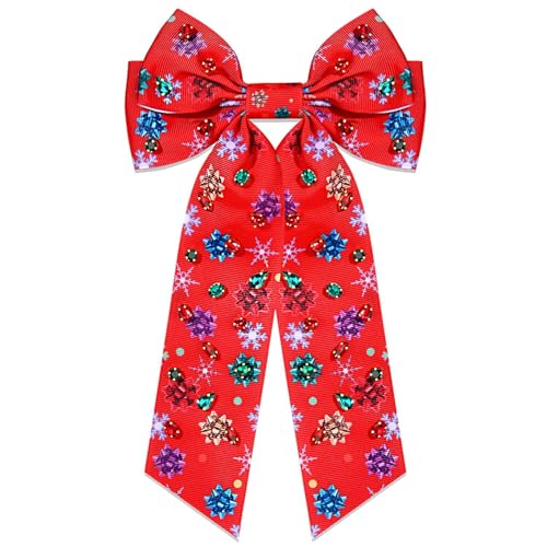 Weihnachts-Haarschleifen für Damen, Strass, Rentier, Schneeflocke, Weihnachtsbaum, Haarspangen, Rot, Grün, Haarbänder, Weihnachtszubehör, Outfit, Geschenke (Muster W) von mokkia