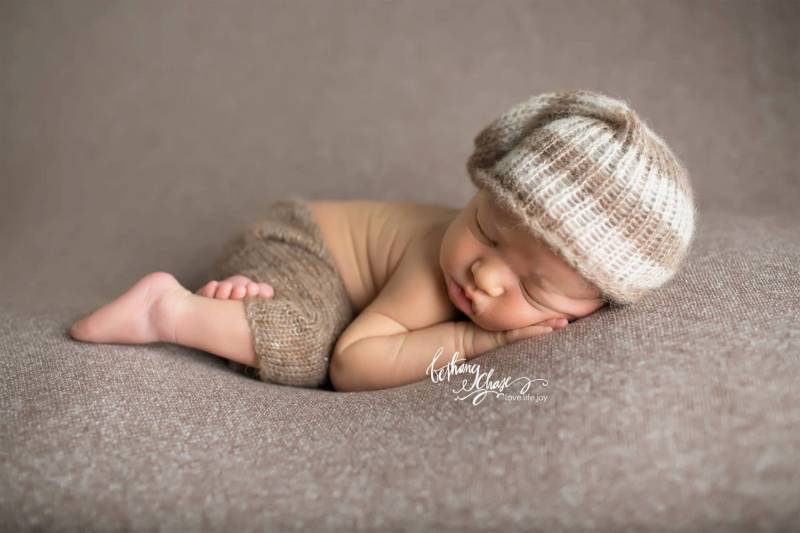 Strick Mütze Stripey Oder Plane Neugeborenen Baby Jungen Foto Requisite Hipster Passende Strickhose Wählen Sie Ihre Farben von mokumba