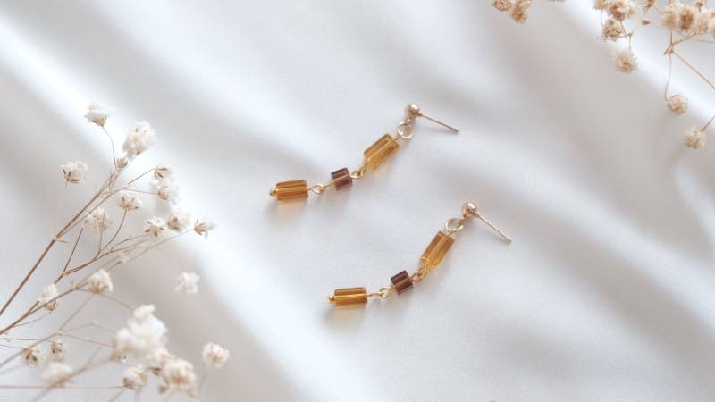 Baumeln Statement Ohrringe, Perlen Ohrringe von molamolabeads