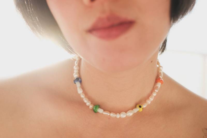Perlenkette Für Frauen, Pilz Halskette, Süßwasserperle von molamolabeads