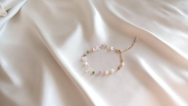 Wire Wrapped Armband, Perlen Edelstein von molamolabeads