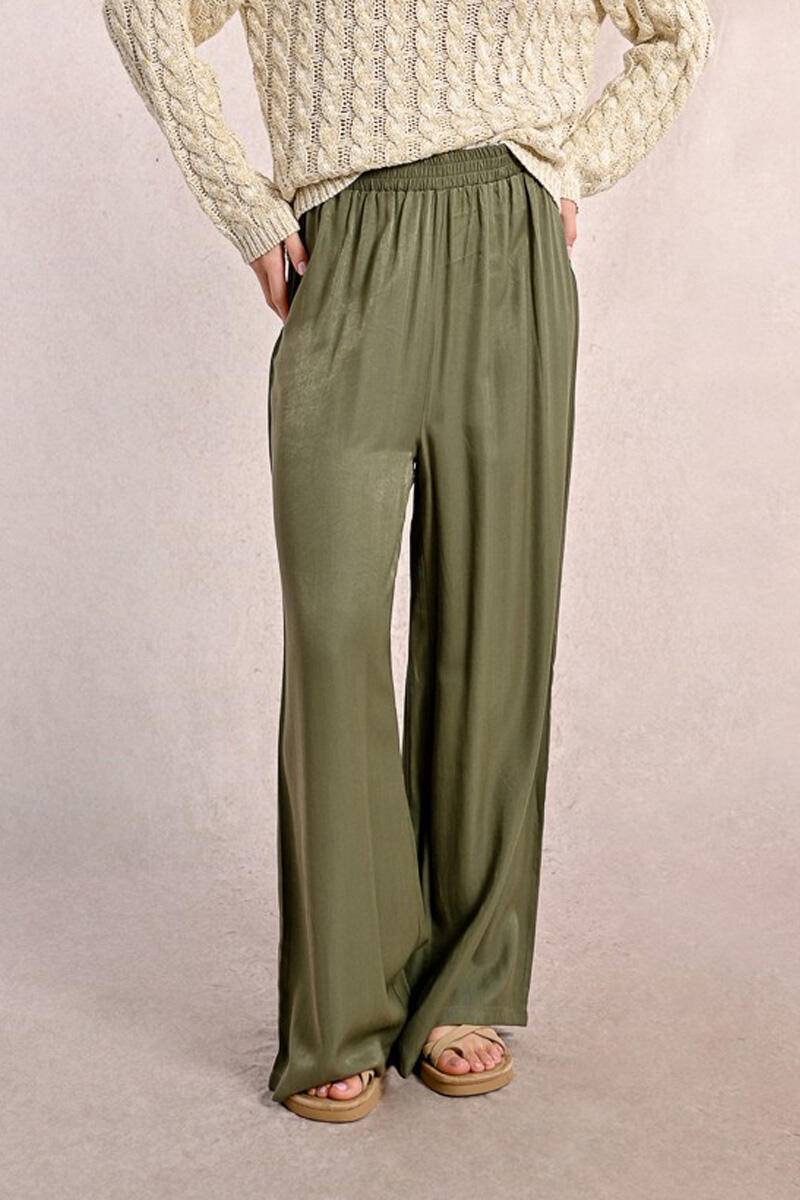 molly bracken - Fließende Hose mit hoher Taille grün - Gr. - M von molly bracken