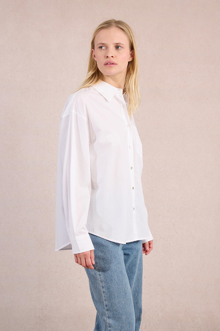 molly bracken - Gerades Hemd mit gesticktem Kleeblatt weiß - Gr. - XS von molly bracken