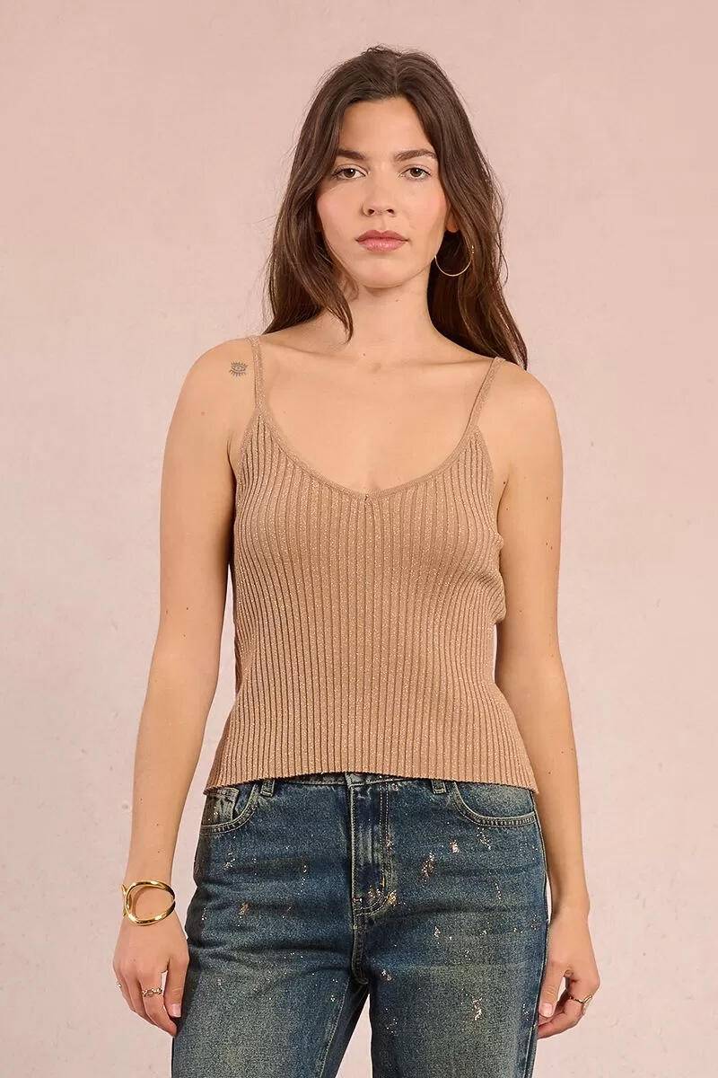 molly bracken - Geripptes Tanktop braun - Gr. - M von molly bracken