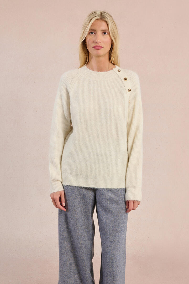 molly bracken - Knopf-Pullover beige - Gr. - XS von molly bracken