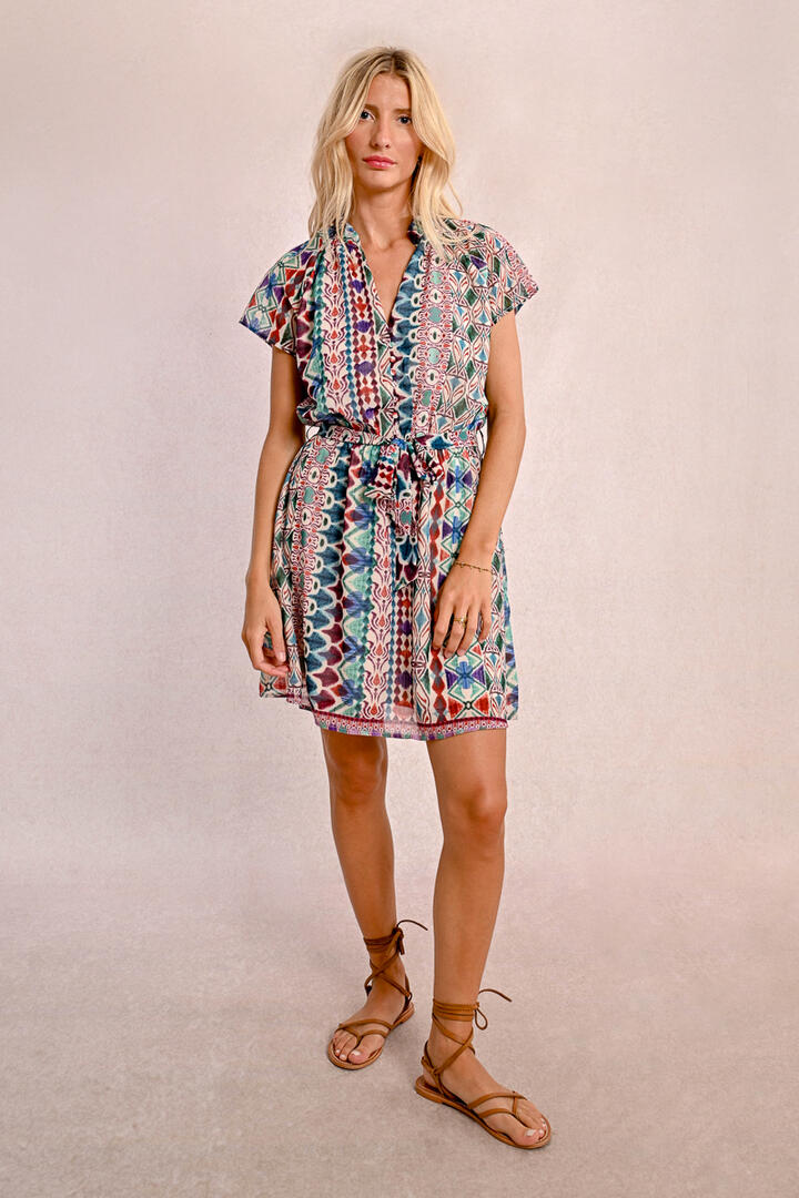 molly bracken - Kurzes Kleid blau/braun/rot - Gr. - S von molly bracken