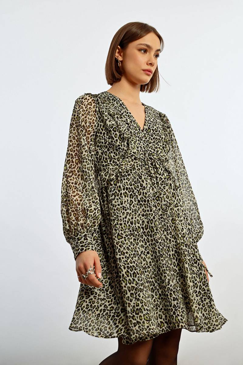 molly bracken - Kurzes Kleid mit Animalprint grün - Gr. - XS von molly bracken