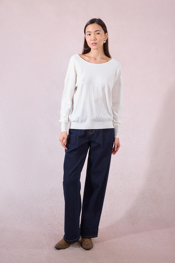 molly bracken - Pullover mit Schleifendetail weiß - Gr. - S von molly bracken