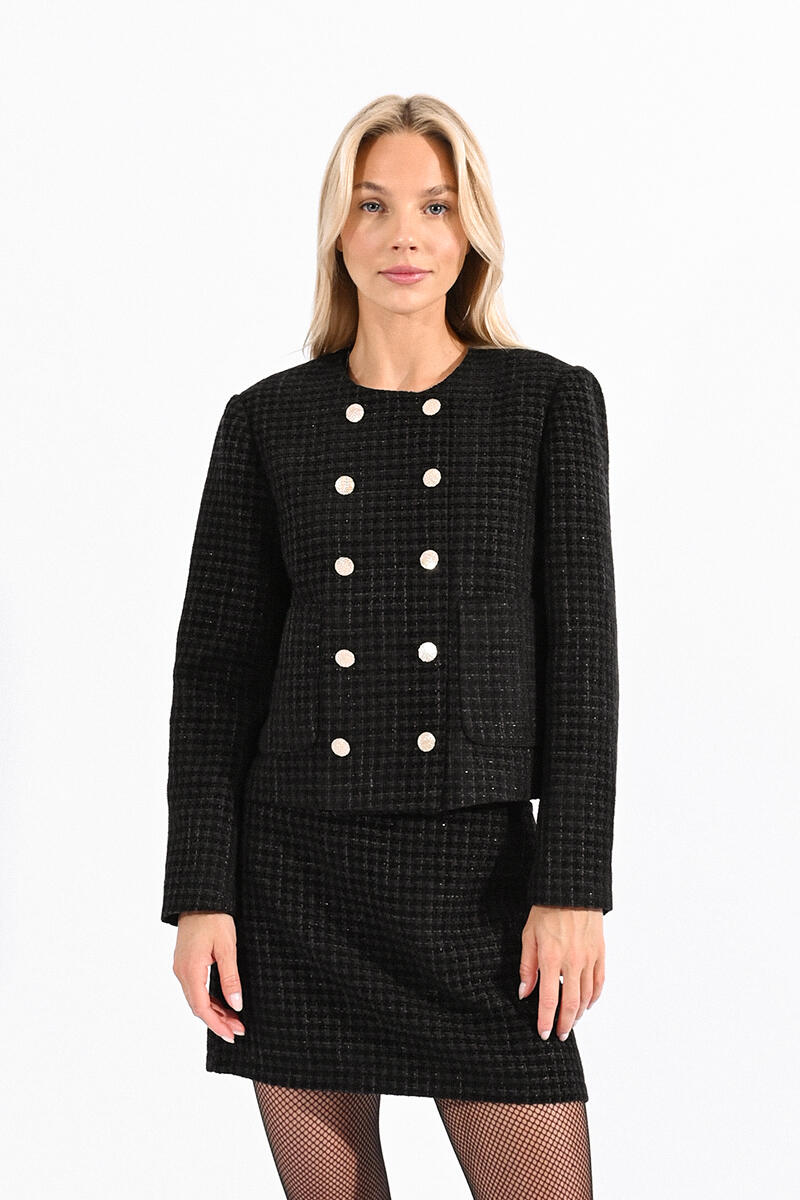 molly bracken - Tweedjacke aus Chenille schwarz - Gr. - XS von molly bracken