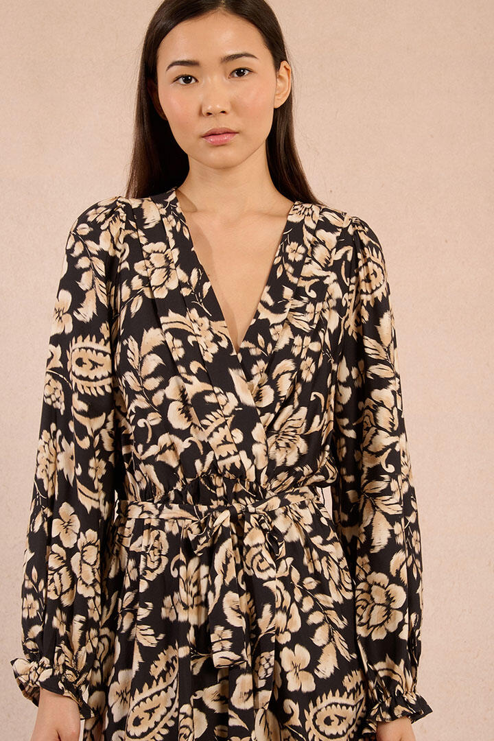 molly bracken - Wickelkleid beige/schwarz - Gr. - XS von molly bracken