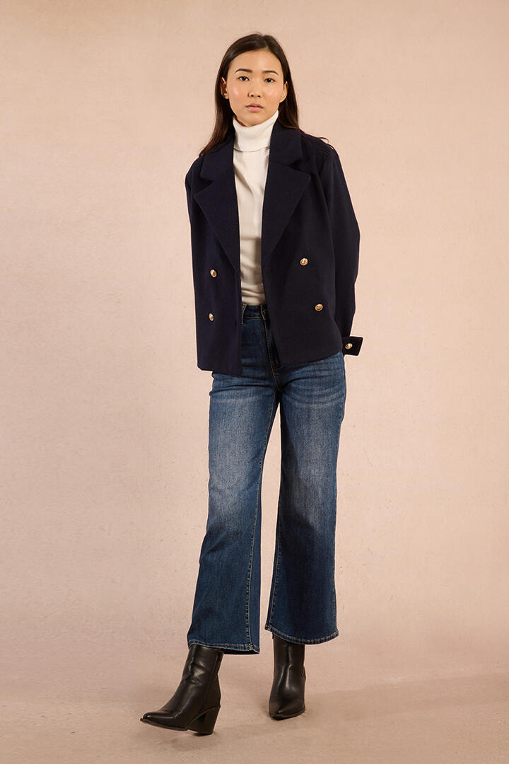 molly bracken - Zweireihiger Paletot-Mantel blau - Gr. - XL von molly bracken