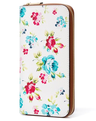 molshine Damen-Geldbörsen aus PU-Leder mit großem Fassungsvermögen,RFID-blockierendes langes Clutch-Armband mit Reißverschlussfach DLK0058 (Mehrfarbig) von molshine