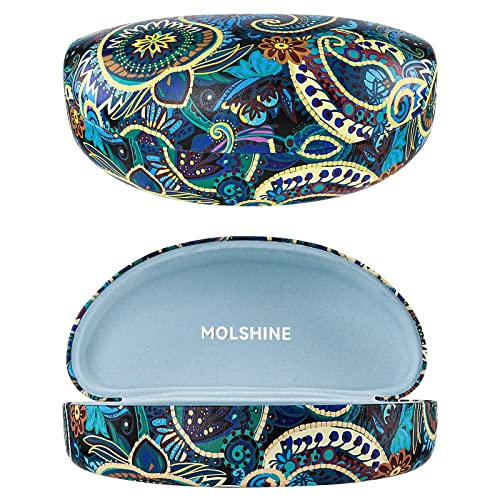 molshine Hartschalen-Sonnenbrillenetui, großes Hardcase Brillenetuis für Damen und Herren,übergroße Sonnenbrillen(Paisley) von molshine