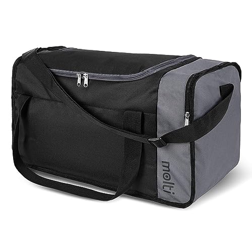 Molti Sporttasche für Damen Herren Kinder 40L & 20L Trainingstasche mit Schuhfach Nassfach Reisetasche Gym Bag Badetasche Schultertasche Unisex-Erwachsene (Schwarz-Grau, 20L) von molti