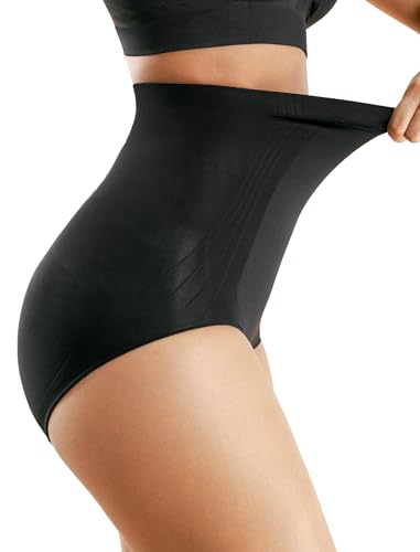 momcozy Bauchweg Unterhose Damen | Stark Formende High-Waist Unterhose | Nahtloser Shapewear String für Taille & Postpartum Schwarz von momcozy