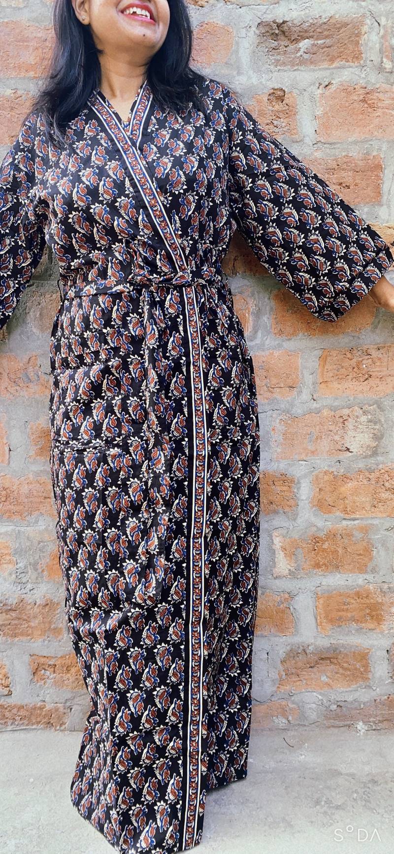 Schwangerschafts-Robe, Brauner Baumwoll-Robe, Krankenhaus-Robe, Lieferungskleid, Baby-Dusche-Geschenk, Geschenk Für Neue Mutter, Loungewear von mommyrobeclothing