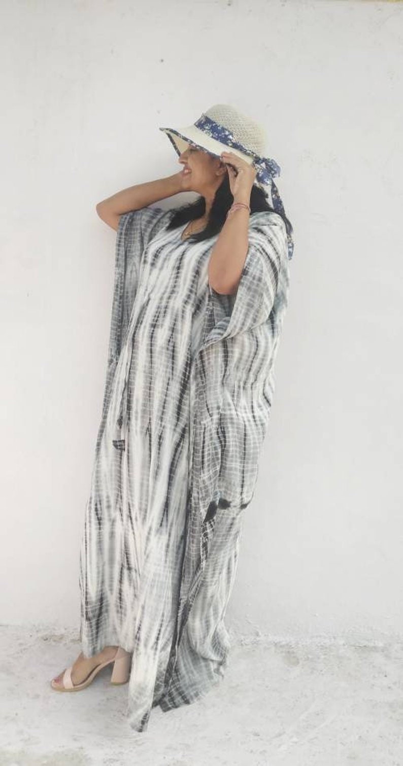 Sehr Langer Kaftan, Maxikleid, Baumwollkaftan, Strandabdeckung, Baumwollrobe, Badeanzug-Verkleidung, Plus-Size-Kleidung, Schlafkleidung von mommyrobeclothing