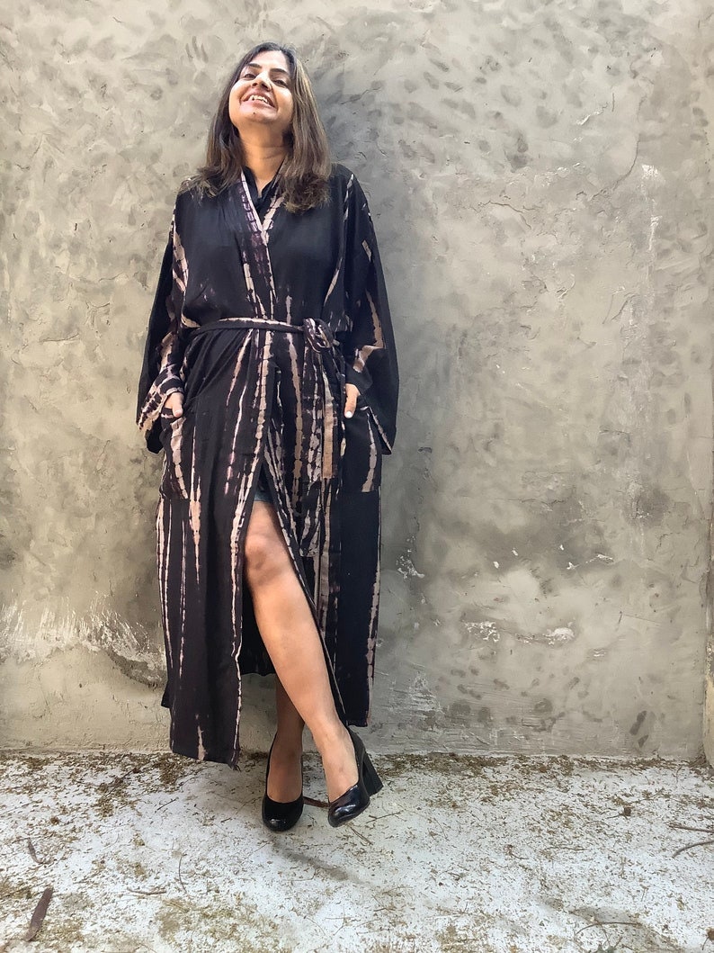 Gefärbte Viskose-Roben-Robes/Kimonos Coverups von mommyrobeclothing