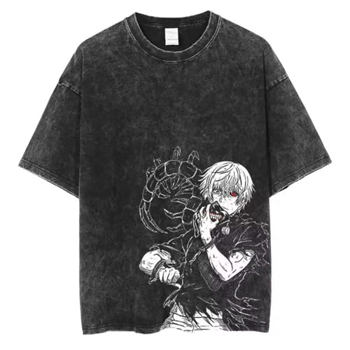 Anime Tokyo Kaneki Ken Ghoul T-Shirt Männer Hip Hop Streetwear Kaneki Ken Tshirt Washed Black Vintage T-Shirt Anime Tokyo Kaneki Ken Ghoul T-Shirt Männer Hip Hop Streetwear Kaneki Ken Tshirt Washed Black Vintage T-Shirt von momogut
