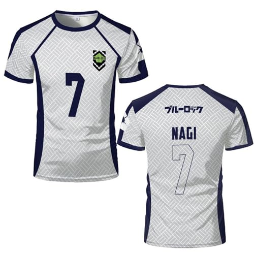 BluLock vs. U-20 Kurzarm T-Shirt Anime Lässiges T-Shirt mit Rundhalsausschnitt für Herren Damen Isagi Yoichi Nagi Seishirou Cosplay Shirt von momogut