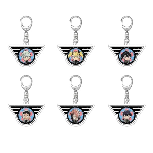 momogut 6Pcs Anime Figur Kaiju Anime no 8 Schlüsselanhänger Acryl Schlüsselanhänger Kreativ Niedlich Peripheriegeräte von momogut
