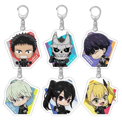 momogut 6Pcs Kaiju 8 Anime Cartoon Rucksack Anhänger Schlüsselanhänger Hibino Kafka Anhänger Schlüsselring von momogut