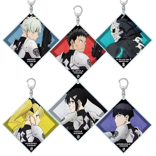 momogut 6Pcs Kaiju Anime no 8 Keychain Hibino Kafka Hoshina Soshiro Cartoon Funny Anhänger Rucksack Schlüsselanhänger momogut 6Pcs Kaiju Anime no 8 Keychain Hibino Kafka Hoshina Soshiro Cartoon Funny Anhänger Rucksack Schlüsselanhänger von momogut