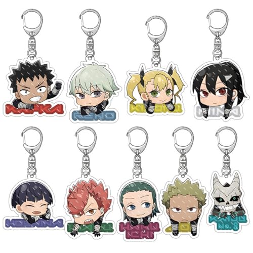 momogut 9Pcs Anime Figur Kaiju Anime no 8 Schlüsselanhänger Acryl Schlüsselanhänger Kreativ Niedlich Peripheriegeräte von momogut