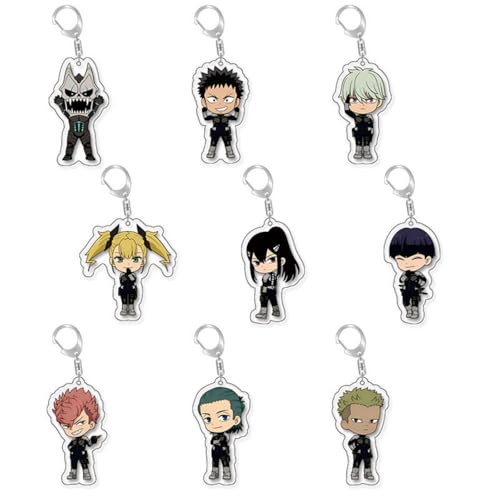 momogut 9Pcs Anime Kaiju Anime no 8 Schlüsselanhänger Niedlich Acryl Schlüsselanhänger Lustig Hibino Kafka Anhänger Geschenk von momogut