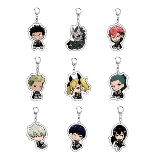 momogut 9Pcs Kaiju Anime no 8 Keychain Cosplay Matching Anhänger Schlüsselanhänger Tasche Schmuck Geschenk von momogut