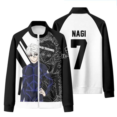momogut Anime BluLock Cosplay Jacke Isagi Yoichi 3D-gedruckt Sweatshirt Bachira Meguru Nagi Seishirou Chigiri Hyouma Langarm Zip Strickjacke von momogut