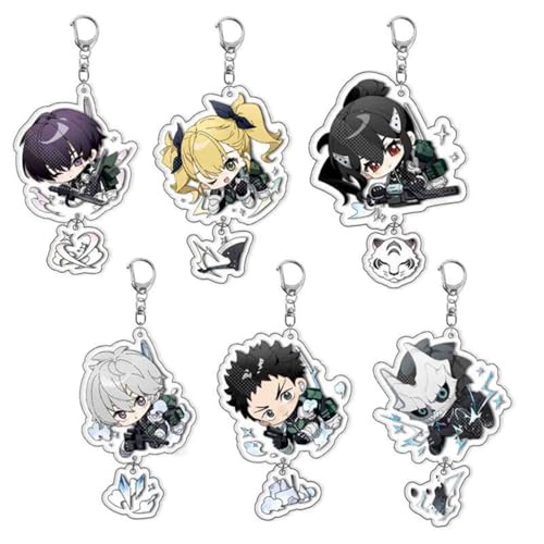 momogut Cartoon 6Pcs Kaiju Anime no 8 Keychain Hibino Kafka Mina Ashiro Rucksack Ins Zubehör Anime Peripherie-Anhänger von momogut