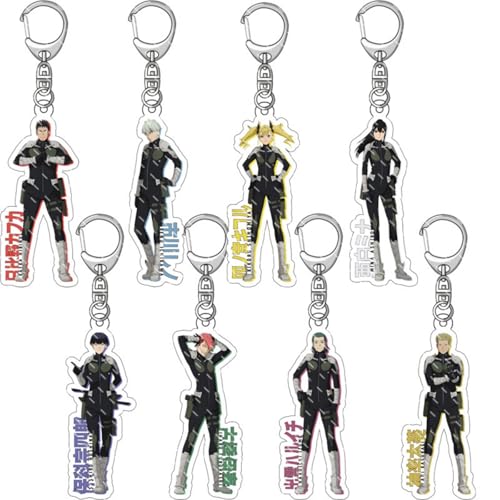 momogut Cartoon 8Pcs Kaiju Anime no 8 Keychain Hibino Kafka Rucksack Ins Zubehör Anime Peripherie-Anhänger von momogut