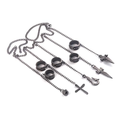 momogut Hunter Anime Hunter Kurapika Charm-Armband – Anime HXH Cosplay Fünf-Finger-Ringe-Armband für Frauen und Männer, Halloween-Cosplay-Geschenke von momogut