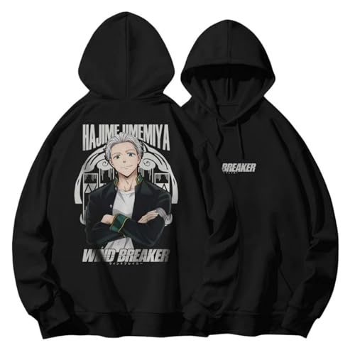 momogut Wind Anime Breaker Hoodie Anime Pullover Umemiya Hajime Graphic Printed Hoodie Männer Vintage Gothic Hoodies von momogut