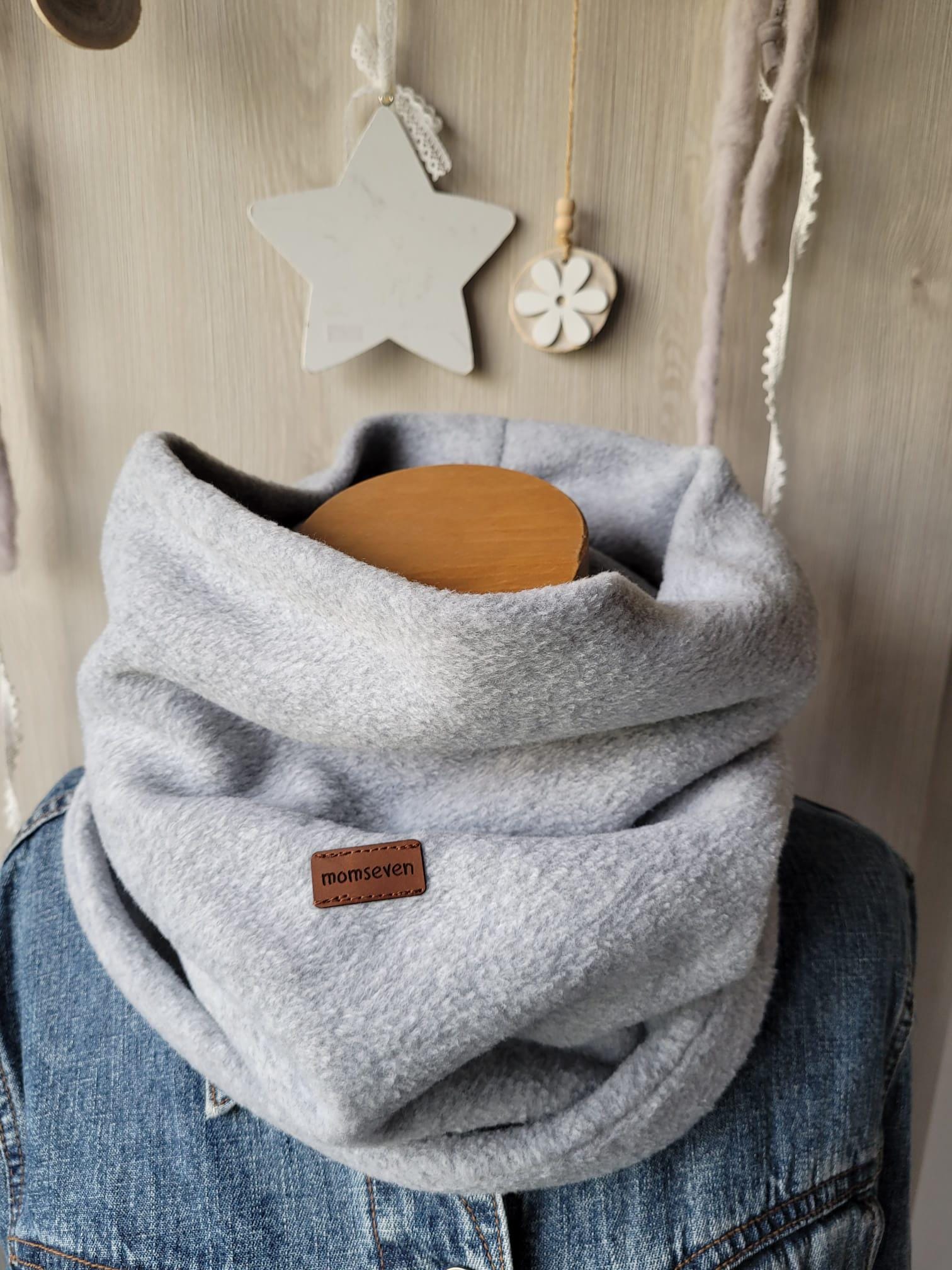Neu Schlupfschal Kuschelloop Hellgrau Aus Fleecestoff Schal Grau von momseven