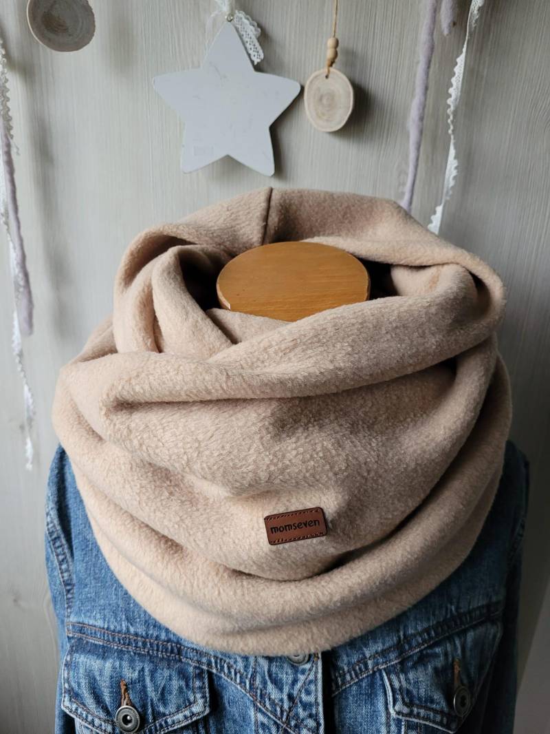 Neu Winterloopschal Fleece Beige Loopschal Uni Beigefarben Neu Winterloopschal Fleece Beige Loopschal Uni Beigefarben von momseven