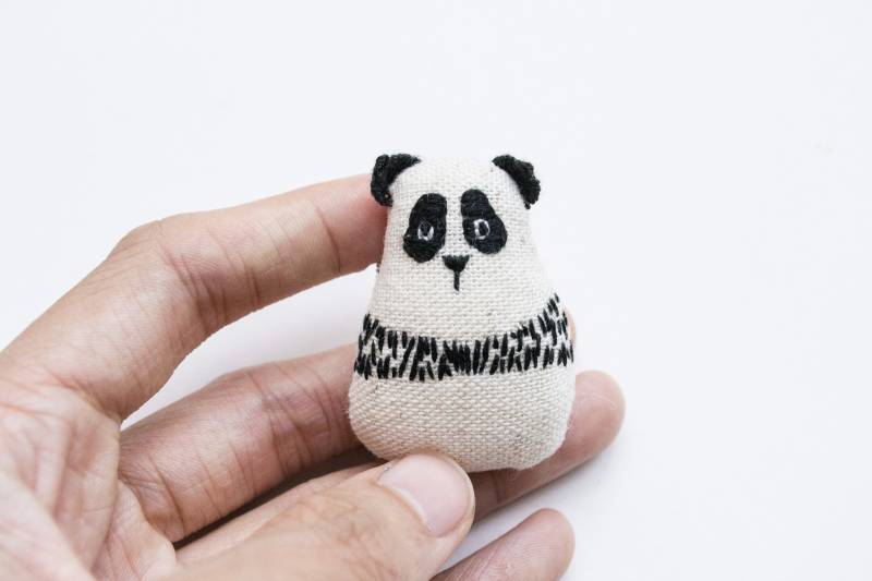 Panda Mini Bestickte Brosche - Tumblelina von momshoo