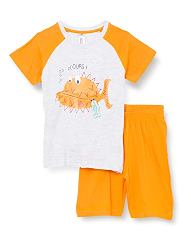 mon P'tit Dodo Baby-Mädchen BG.OCEA.PSH2 Pyjamaset, Grau/Orange, 5y von mon P'tit Dodo