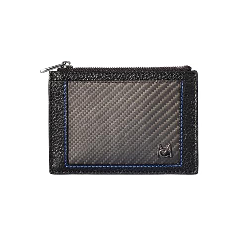 MON Carbone Harmony Kartenhalter aus weicher Kohlefaser und italienischem Leder, Rot/Ausflug, einfarbig (Getaway Solids), Zipper Card Holder, Modern von monCarbone carbon fiber scenario